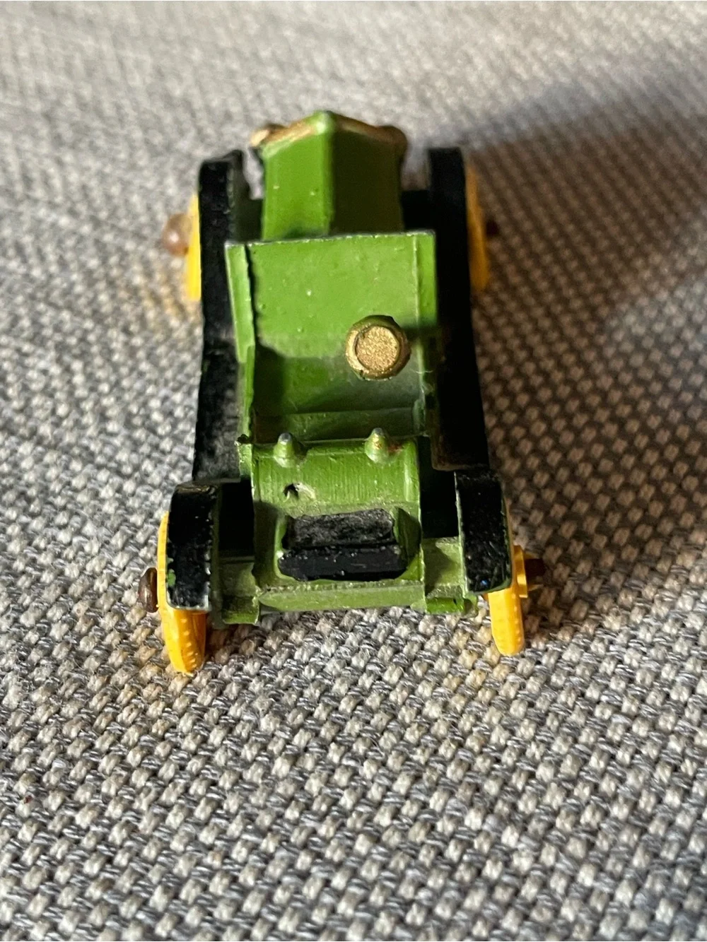 Vintage metal diecast car, made in England stamped on the bottom